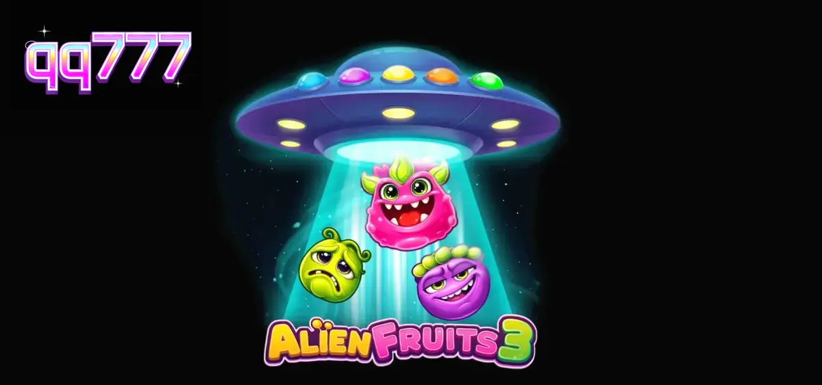Alien Fruits 3 স্লট গেমের নিয়ন রঙের মহাকাশ থিম এবং ৮x৮ গ্রিড ইন্টারফেস